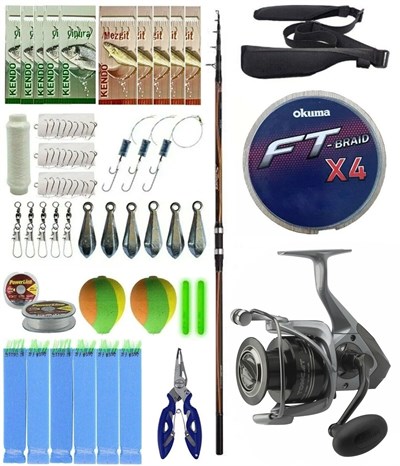 YekOutdoor Surf Olta Seti Shimano Kamış Sonora AX Surf Tele 4220 4,20m 200g Kamış&Okuma Tomcat 8000 Olta Makinesi