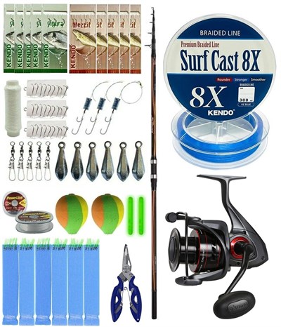YekOutdoor Surf Olta Seti Shimano Kamış Sonora AX Surf Tele 4220 4,20m 200g Kamış&Okuma Ceymar C-6000A Olta Makinesi
