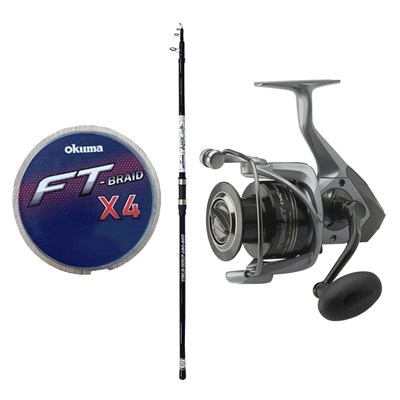 YekOutdoor Surf Oltası Seti Okuma Aria Tele Surf 3,90 cm 100-200 gr Surf Kamışı&Okuma Tomcat TMC-8000 (4.8:1) 6+1bb Olta Makinesi