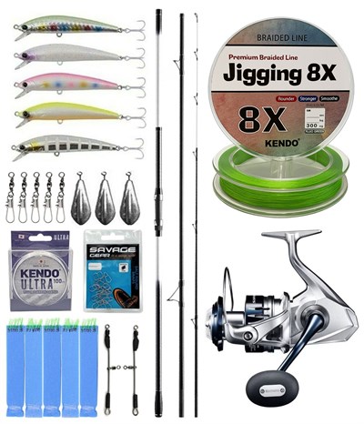 YekOutdoor Surf Seti Shimano Kamış Beastmaster K Surf Tubular 4,50m 225g 3pc Low Rider DPS& Shimano Makina Saragosa 8000 SW A HG