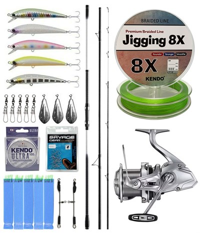 YekOutdoor Surf Seti Shimano Kamış Beastmaster K Surf Tubular 4,50m 225g 3pc Low Rider DPS&Shimano Makina Ultegra 14000 XSE