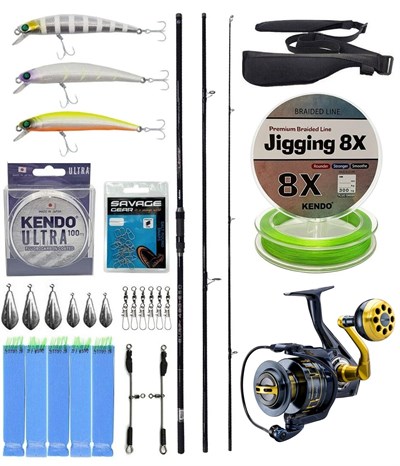 YekOutdoor Yüksek Performans Okuma Ceymar Surf 4,30 m 100-250 gr 3 Parça Surf Kamışı&Okuma Salina SA-6000HA Olta Makinesi