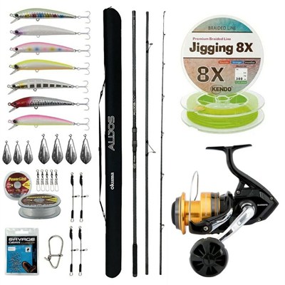 YekOutdoor Yüksek Performans Okuma Olta Seti Okuma Alijos Surf 435 cm 100+250 gr 3 Parça&Shimano Makina Socorro 6000 SW