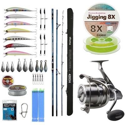 YekOutdoor Yüksek Performans Olta Seti Okuma Surfliner+ Surf 420cm 100-250gr 3 Parça Olta Kamışı&Okuma SURF-8K Olta Makinesi