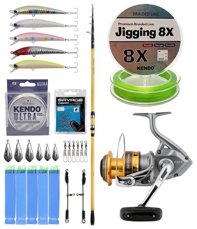 YekOutdoor Yüksek Performans Shimano Kamış Beastmaster FX Surf Tele 4,25m 200g 6pc&Shimano Makina Sedona 6000 FI