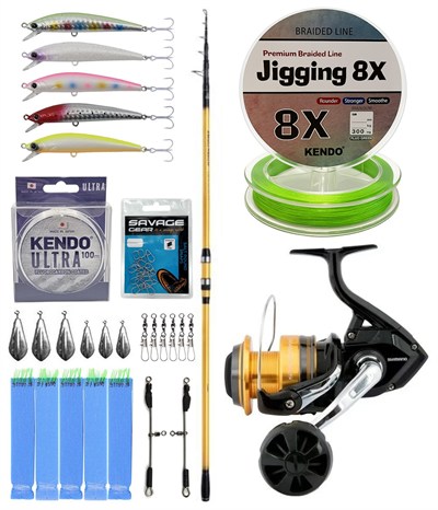 YekOutdoor Yüksek Performans Shimano Kamış Beastmaster FX Surf Tele 4,25m 200g 6pc&Shimano Makina Socorro 8000 SW