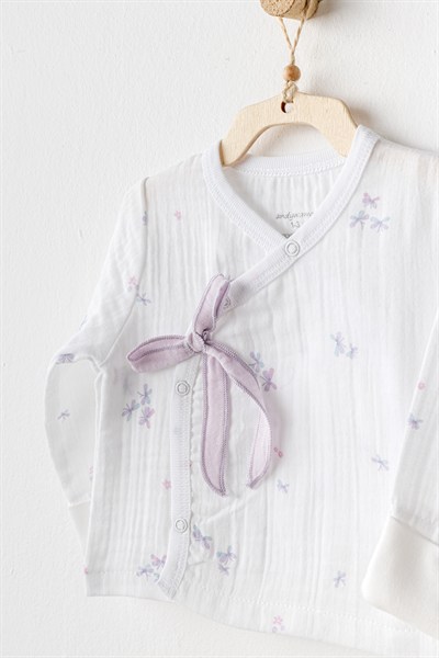 BEBEK ZIBIN SET 2 PCS SIDE SNAP SET MAGICAL BUTTERFLY MUSLIN