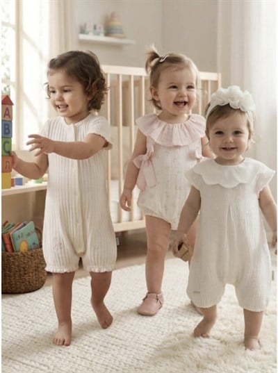 BEBEK ZIBIN TAKIM 3 PCS SIDE SNAP SET JACQUARD SUMMER TIME