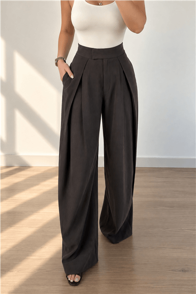 Kahve Fit Liyosel Kumaş Pantolon