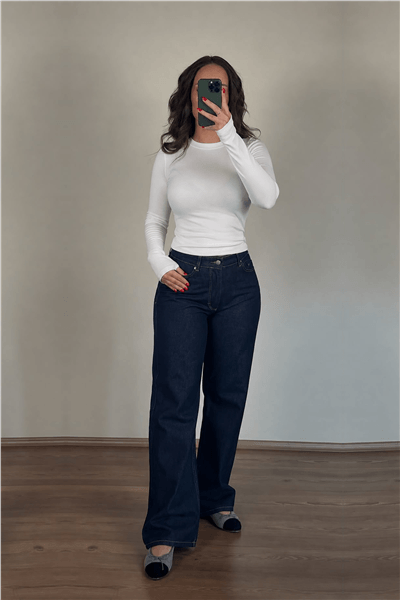 Lacivert Straight Jean Pantolon