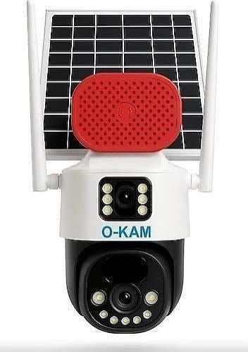 O-KAM-7015 4G SİM KARTLI SOLAR PANELLİ 2 LENSLİ PTZ KAMERA 3MP+3MP