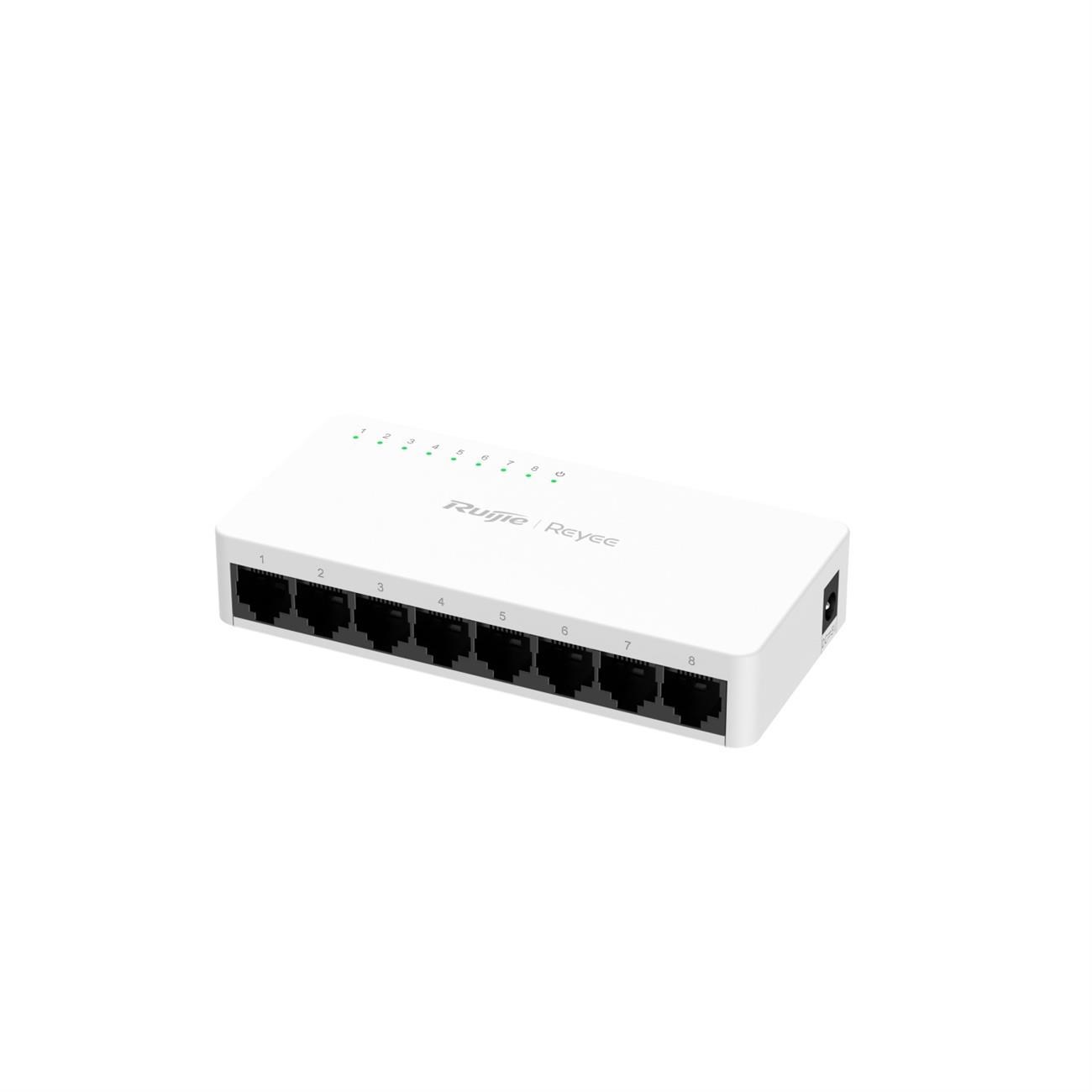 RUIJIE REYEE RG-ES08F 8 PORT 10/100 YÖNETİLEMEZ DESKTOP SWİTCH PLASTİK KASA