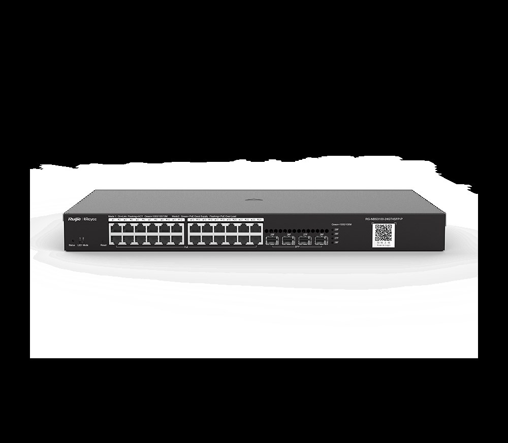 RUIJIE REYEE RG-NBS3100-24GT4SFP 24 PORT 10/100/1000 4 X SFP YONETILEBILIR RACK MOUNT SWITCH METAL KASA
