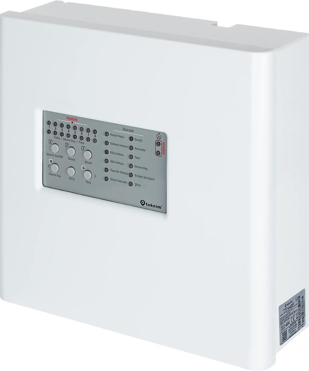 TEKNİM TFP-4408P KONVANSİYONEL 8 BÖLGE YANGIN ALARM PANELİ