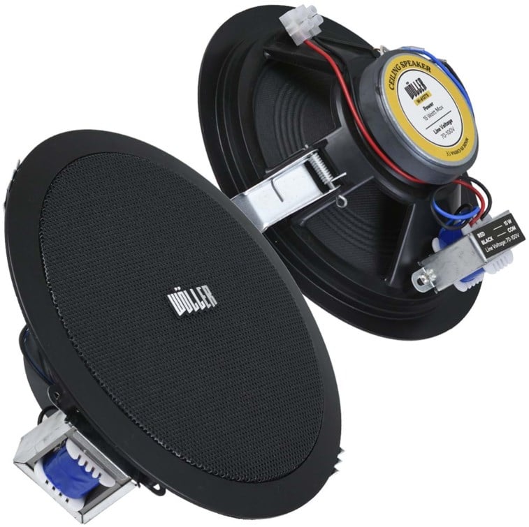 WÖLLER W-612TS SİYAH  16CM TRAFOLU ALÇIPAN TAVAN  HOPARLÖR