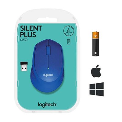 LOGİTECH M330 SILENT PLUS SESSİZ OPTİK KABLOSUZ MOUSE MAVİ (910-004910)