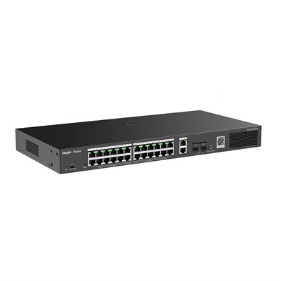 RUIJIE REYEE RG-ES228GS-P 24 PORT 10/100/1000 24 PORT POE 2 PORT UPLINK +2 SFP 370 WATT CLOUD YÖNETİLEBİLİR RACK MOUNT SWITCH