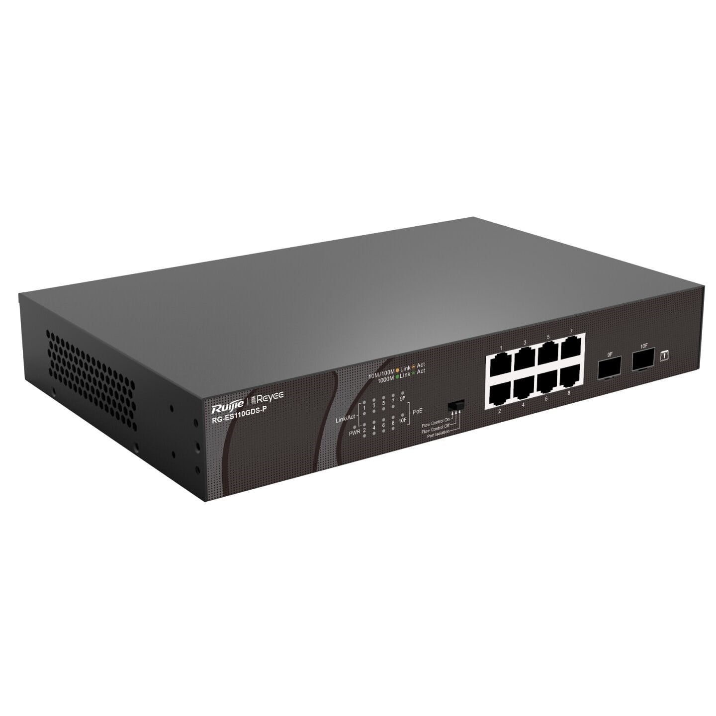 RUIJIE REYEE RG-ES110GDS-P 8 PORT 10/100/1000 8 PORT POE 2 PORT UPLINK 120W YONETILEMEZ DESKTOP SWITCH
