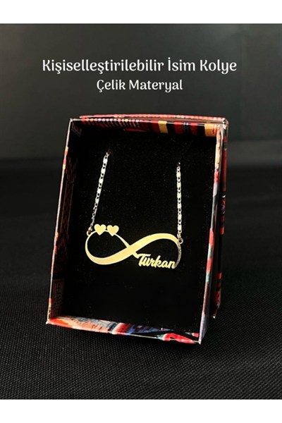 Kişiye Özel İsim Kolye Özel Tasarım Yüksek Kalite Çelik Gold Renk Kişiselleştirilebilir Hediye