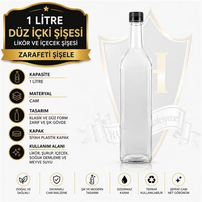 1 lt İçki Şişesi Düz
