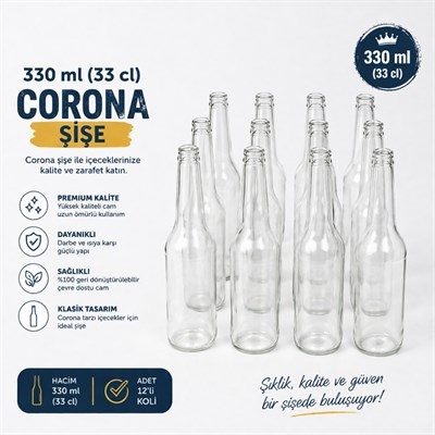 330 ml CRN. Şeffaf Şişe 12 Adet