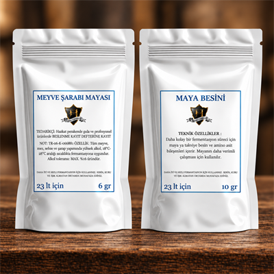 Alman Meyve Şarabı Mayası 6gr ve Besin 10gr