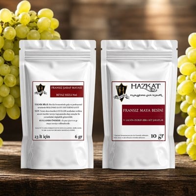 Fransız Beyaz Şarap Mayası 6gr ve Maya Besini 10gr