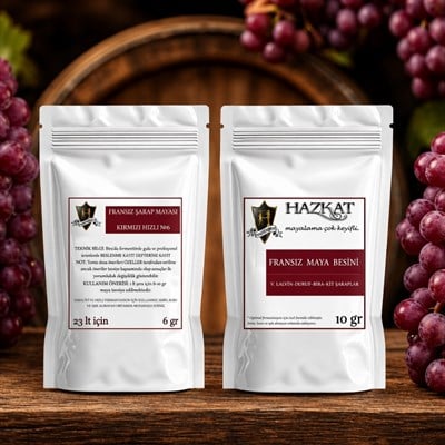 Fransız Kırmızı Şarap Mayası 6gr ve Maya besini 10gr