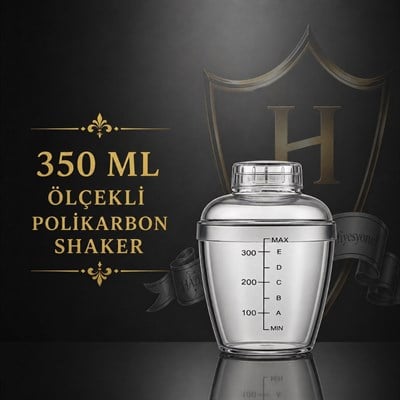 Ölçekli Polikarbon Kokteyl Shaker 350 ml