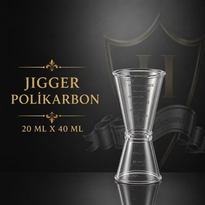 Polikarbon Şeffaf Jigger 20ml - 40ml