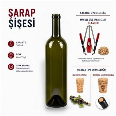 Şarap Şişesi 700ml Yeşil