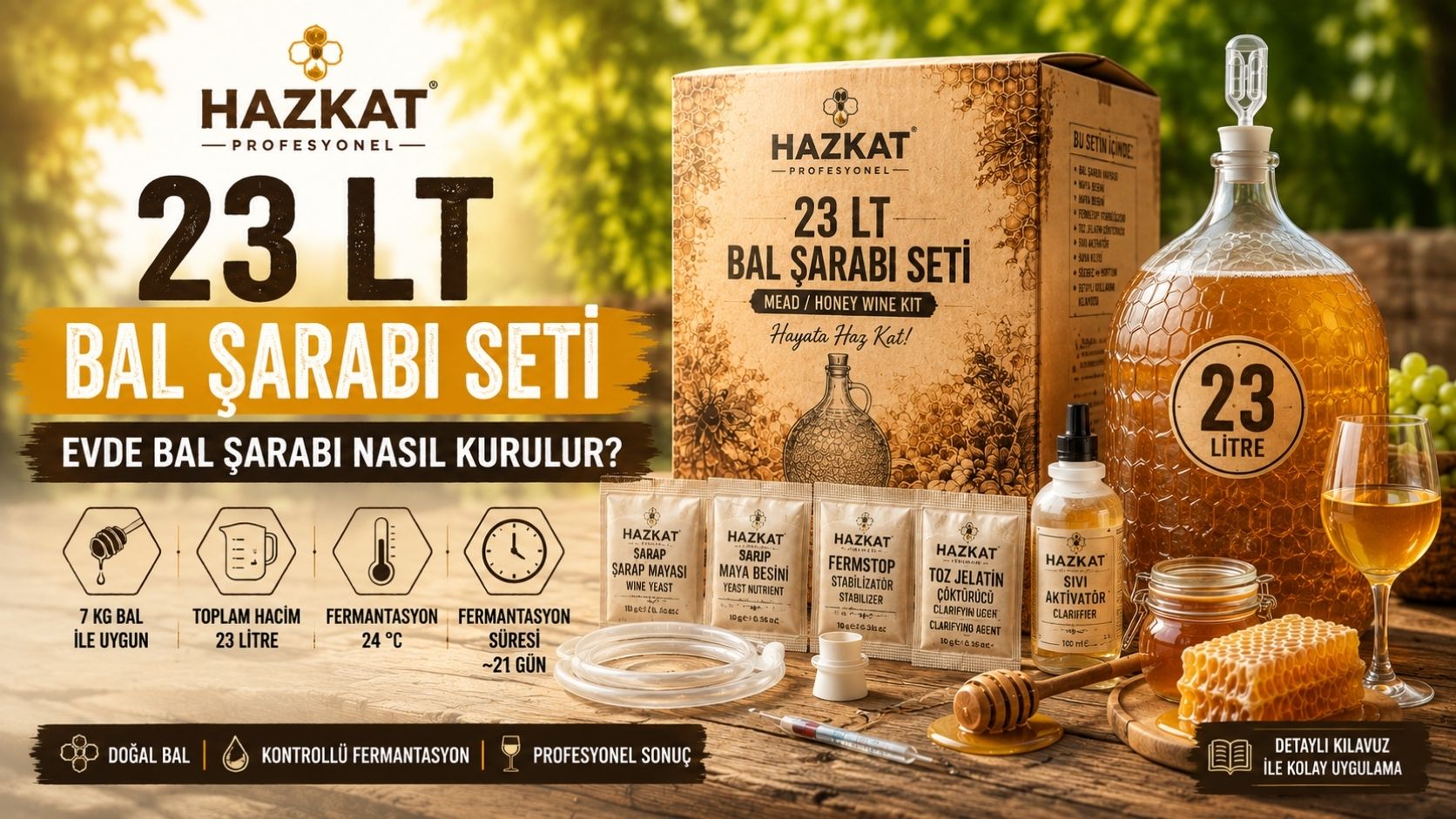 bal şarabı,bal şarabı yapımı,evde bal şarabı,mead,23 litre bal şarabı,Hazkat bal şarabı seti
