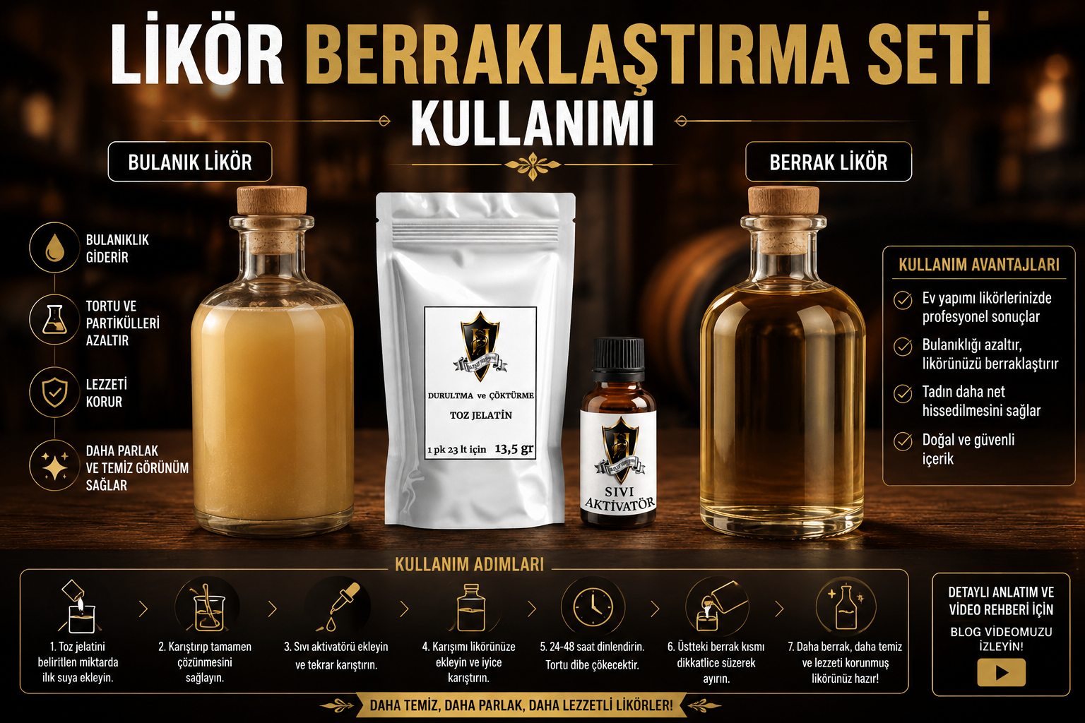 Likör berraklaştırmaseti,Likör berraklaştırma,Likör berraklaştırma nasıl yapılır