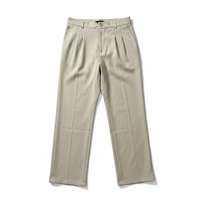 Bej Baggy Kumaş Pantolon