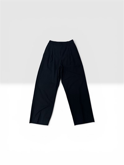 Süper Baggy Keten Siyah Pantolon