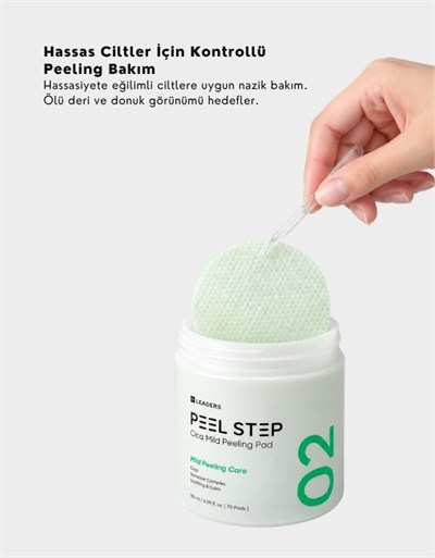 Peel Step Cica Mild Peeling Pad | Onarıcı & Yatıştırıcı Tonikli Ped | 70 Adet
