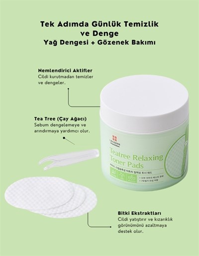 Step Solution Teatree Relaxing Toner Pad | Akne Karşıtı Tonikli Ped | 60 Adet