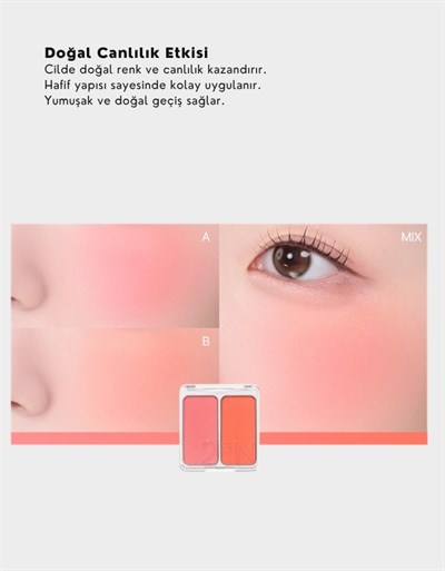 Dual Cheek | Doğal ve Canlı Görünüm Sağlayan İkili Toz Allık | 04 Hot Living Coral