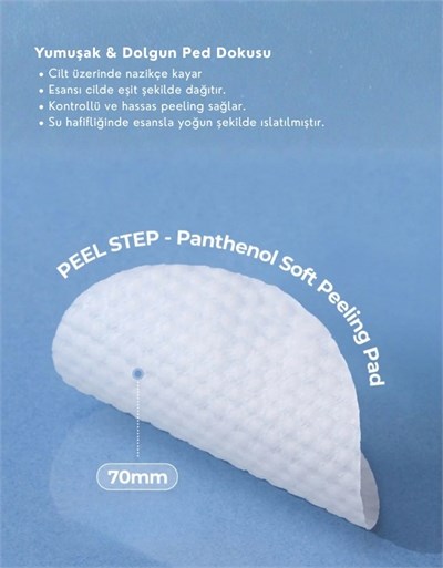Peel Step Panthenol Soft Peeling Pad | Nazik Peeling Etkili Tonikli Ped | 80 Adet
