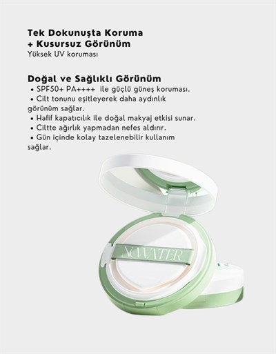 Teatree Day-Day Tone Up Sun Cushion SPF50+ | Çay Ağacı Özlü Renkli Güneş Kremi Cushion | 01 Romantic Light