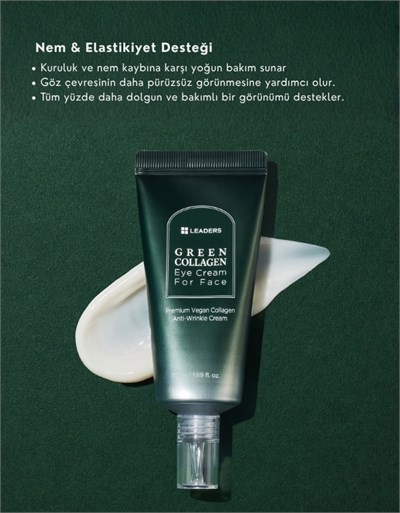 Green Collagen Eye Cream for Face | Bitkisel Kolajen İçerikli Tüm Yüz için Göz Kremi | 50ml
