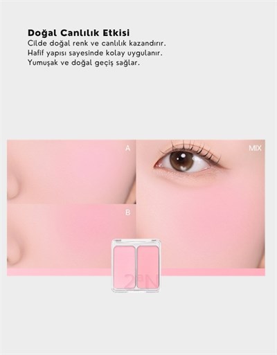 Dual Cheek | Doğal ve Canlı Görünüm Sağlayan İkili Toz Allık | 06 Pink Petal