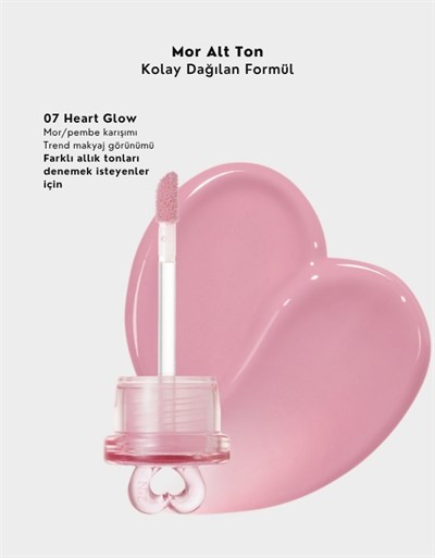 Heart Wearing Liquid Cheek | Likit Allık | 07 Heart Glow