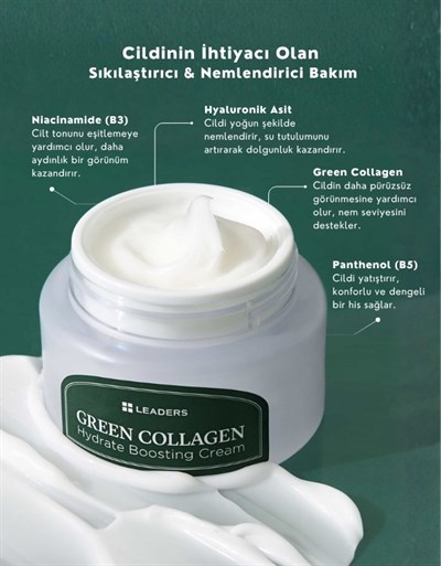 Green Collagen Hydrate Boosting Cream | Nemlendirici ve Cilt Bariyeri Destekleyici Yüz Kremi | 50ml	