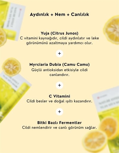 Nature Effect Yuja Vita Mask | C Vitamini İçeren Aydınlatıcı Kağıt Maske