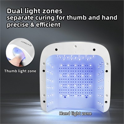 L8 Başparmak Kabinli 78 Ledli Dual Tırnak Kurutucu UV Led Lamba Çift Girişli Manikür Pedikür Tırnak Lambası Beyaz