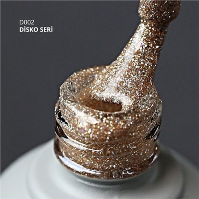 MOMO Disko Kalıcı Oje D002 Altın 10 ml, Reflective Flash Gel Polish