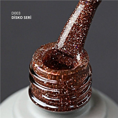 MOMO Disko Kalıcı Oje D003 Kahverengi 10 ml, Reflective Flash Gel Polish