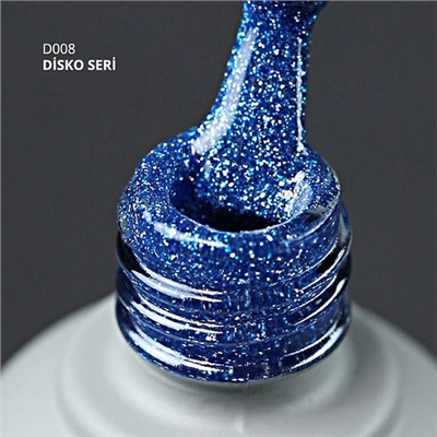 MOMO Disko Kalıcı Oje D008 Mavi 10 ml, Reflective Flash Gel Polish