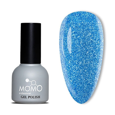 MOMO Disko Kalıcı Oje D008 Mavi 10 ml, Reflective Flash Gel Polish